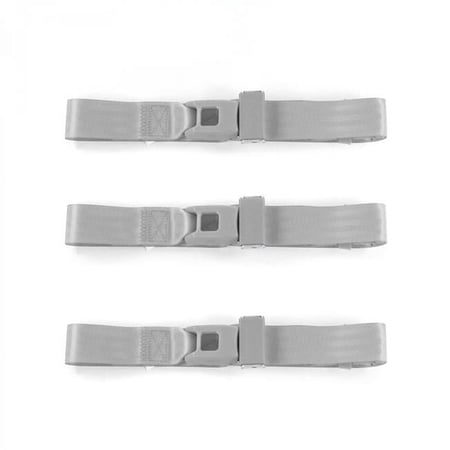 SafeTboy 660484 Standard 2 Point Gray Lap Bench Seat Belt Kit for 1971-1977 Ford Maverick - 3 Belts