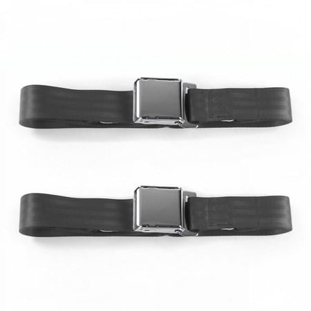 SafeTboy 662476 Airplane 2 Point Charcoal Lap Bench Seat Belt Kit for 1935-1940 Early Cars - 3 Belts