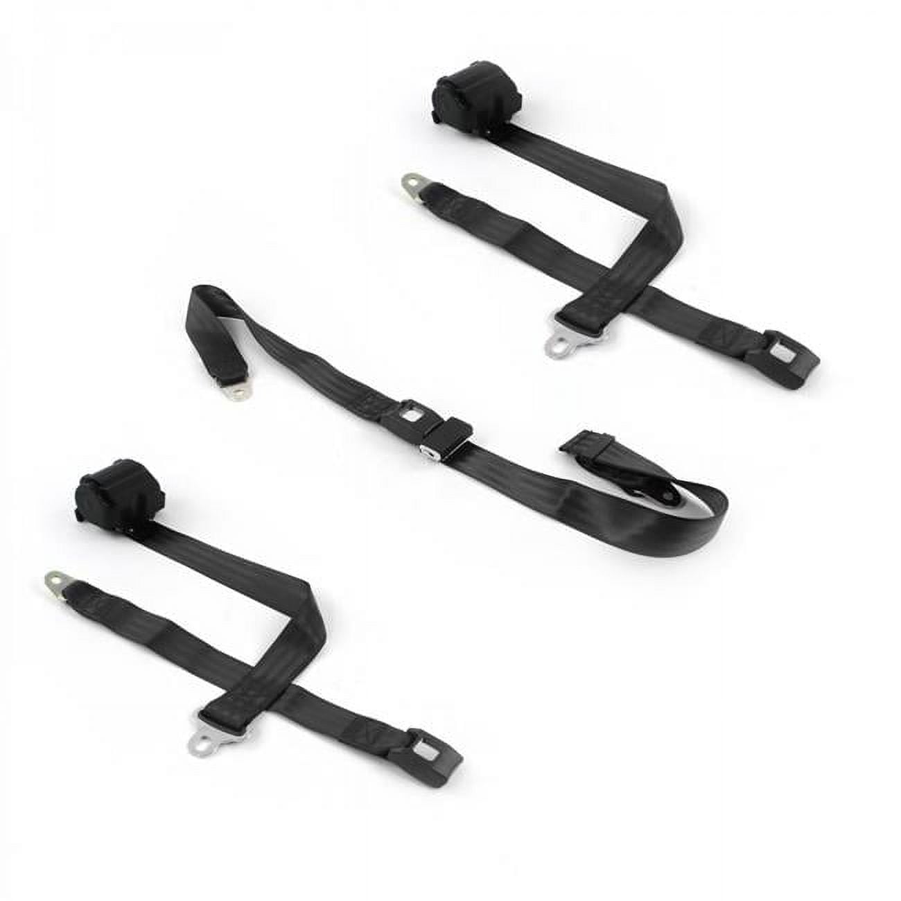 SafeTboy 663564 Standard 2 Point Black Retractable Bench Seat Belt Kit ...