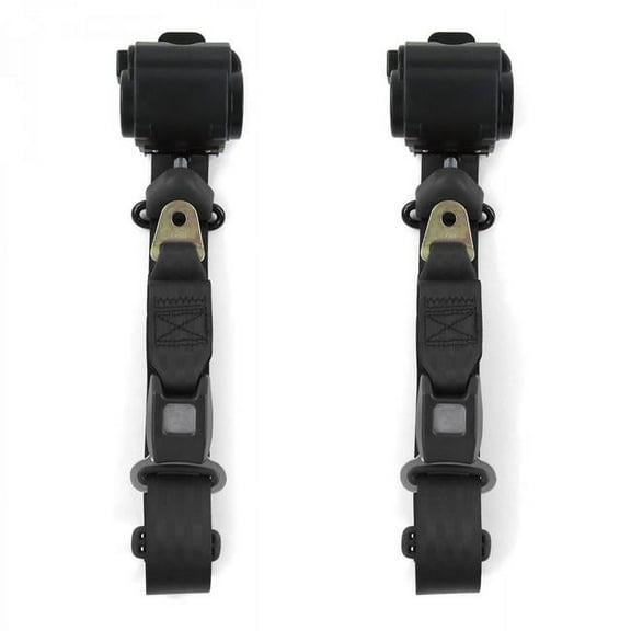 SafeTboy 668807 Ford Truck 1953-1956 Standard 3 Point Black Retractable Bucket Seat Belt Kit - 2 Belts
