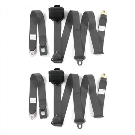 SafeTboy 670152 Standard 3 Point Charcoal Retractable Bucket Seat Belt Kit for 1970-1979 AMC Gremlin - 2 Belts
