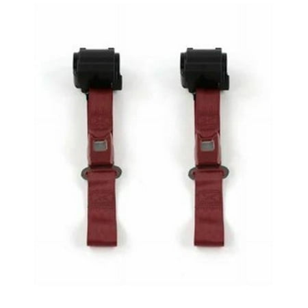 SafeTboy 670457 Standard 3 Point Burgundy Retractable Bucket Seat Belt Kit for 1954-1956 Buick Roadmaster - 2 Belts