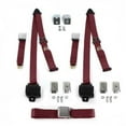 thumbnail image 1 of SafeTboy 686283 Airplane 3 Point Burgundy Retractable Bench Seat Belt Kit with Bracketry for 1968-1974 Chevy Nova - 3 Belts, 1 of 1