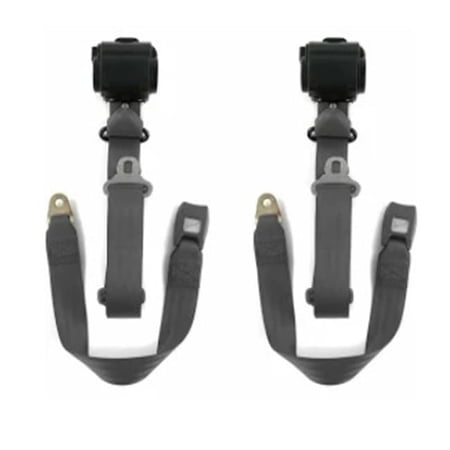 SafeTboy 697586 Standard 3 Point Charcoal Retractable Bucket Seat Belt Kit with Bracketry for 1962-1965 Chevy II - 2 Belts
