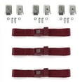 thumbnail image 1 of SafeTboy  Chevy Impala 1965-1970 Standard 2 Point Burgandy Lap Bench Seat Belt Kit with Bracketry - 3 Belts, 1 of 1