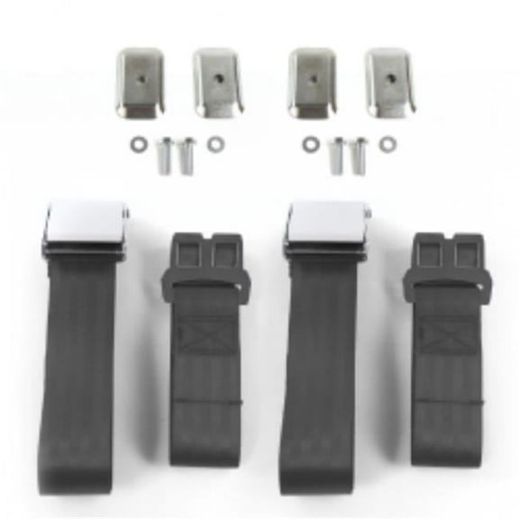 SafeTboy Desoto 1929-1945 Airplane 2 Point Charcoal Lap Bucket Seat Belt Kit with Bracketry - 2 Belts