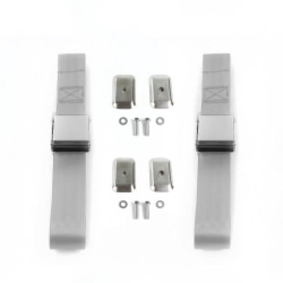 SafeTboy Jeep Wrangler-TJ 1997-2006 Airplane 2 Point Gray & Grey Lap Bucket Seat Belt Kit with Bracketry - 2 Belts