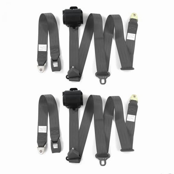 SafeTboy  Jeep Wrangler-TJ 1997-2006 Standard 3 Point Charcoal Retractable Bucket Seat Belt Kit - 2 Belts