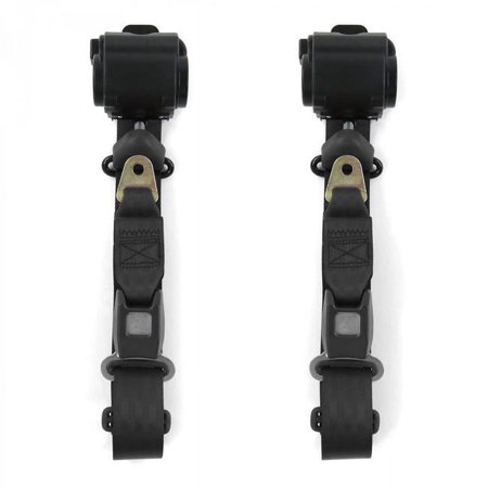 SafeTboy Standard 3 Point Black Retractable Bucket Seat Belt Kit for 1968-1974 Ford Van