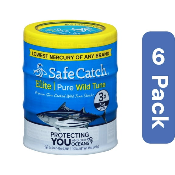 Safecatch Elite Pure Tuna 3 Cans 15 oz (Pack Of 6)