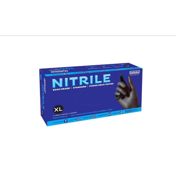 Safeco Nitrile X- large black gloves 100