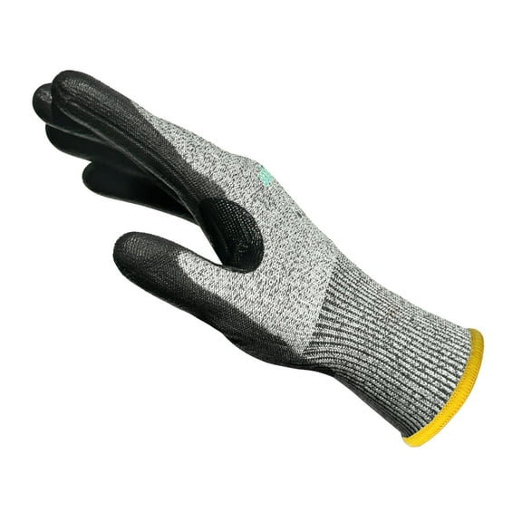 Safedenn PU Coated D Class Cut-Resistant Work Gloves - Abrasion Resistant & Non-Slip Grip, 3 Pairs, XL, OEKO-TEX Certified