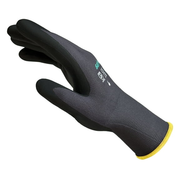 Safedenn Touch Screen Compatible Work Gloves with Non-Slip MicroFoam Coating, 6 Pairs, XL