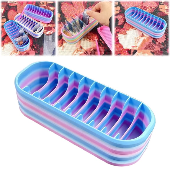 Safeglitz 1 Pack 10-Grid Plastic Storage Organizer Box with Dividers, Multi-Compartment Container for Seasonings, Puzzles & Crafts, Portable Handmade Accessory Organizer for Home & Travel (Blue)