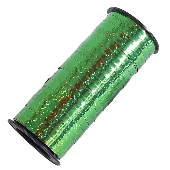 Safeglitz 100 Yards Green Crimped Curling Ribbon Shiny Metallic Balloon String Roll Gift Wrapping Ribbon for Party Festival Art Craft Decor Florist Flowers Decoration