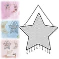 thumbnail image 1 of Safeglitz 1PC Earring Wall Holder Hanging Jewelry Storage Organizer, Metal Grid Star and Moon Shape Jewelry Rack, Gift for Ladies and Girls, 1 of 7