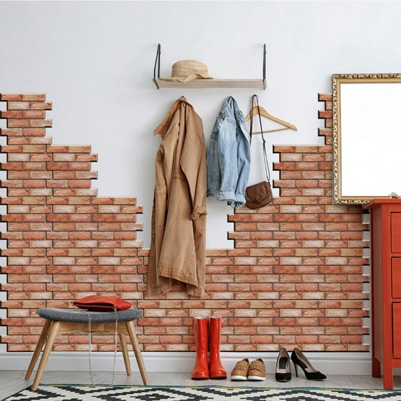 Safeglitz 30x30cm 3D Brick Wall Stickers – Waterproof Self-Adhesive Foam Panels for Decor 30X30Cm 3D Tile Brick Wall Sticker Decoration Waterproof Self-Adhesive Waterproof Foam Panel D