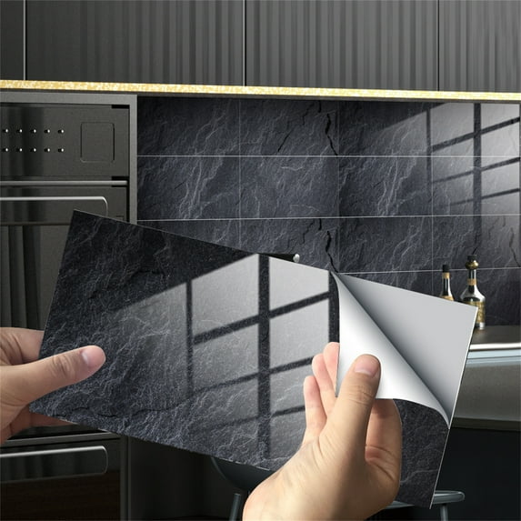 Safeglitz 4-Pack Peel-and-Stick Marble Pattern Tile Stickers – Self-Adhesive Crystal Film for Floors & Walls 4Pcs Marble Crystal Film Tile Sticker Yb005