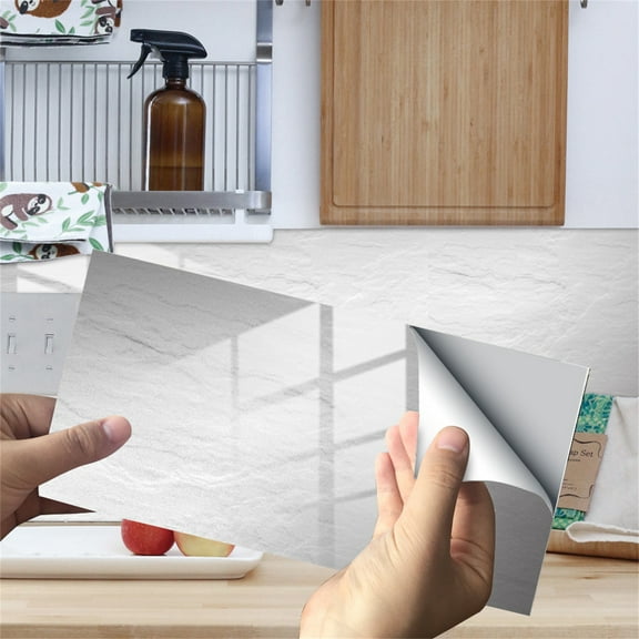 Safeglitz 4-Pack Peel-and-Stick Marble Pattern Tile Stickers – Self-Adhesive Crystal Film for Floors & Walls 4Pcs Marble Crystal Film Tile Stickers Yb001