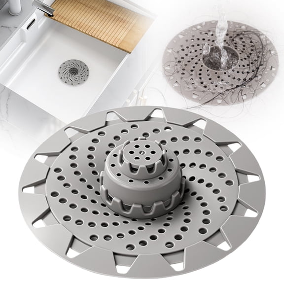 Safeglitz 5-Inch Soft Dense Mesh Shower Drain Catcher, Non-Slip Tub Drain Hair Trap for Bathroom and Kitchen Sinks, Tool-Free Installation, Reusable Easy Clean, Prevents Clogs and Odors