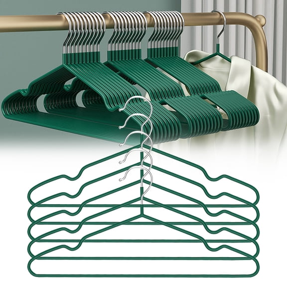 Safeglitz 5-Pack Alloy Clothes Hangers with Trouser Clips - Ergonomic Design Maintains Garment Shape, Sturdy Rust-Resistant, for Coats Pants Dresses, Space-Saving Closet Organizer
