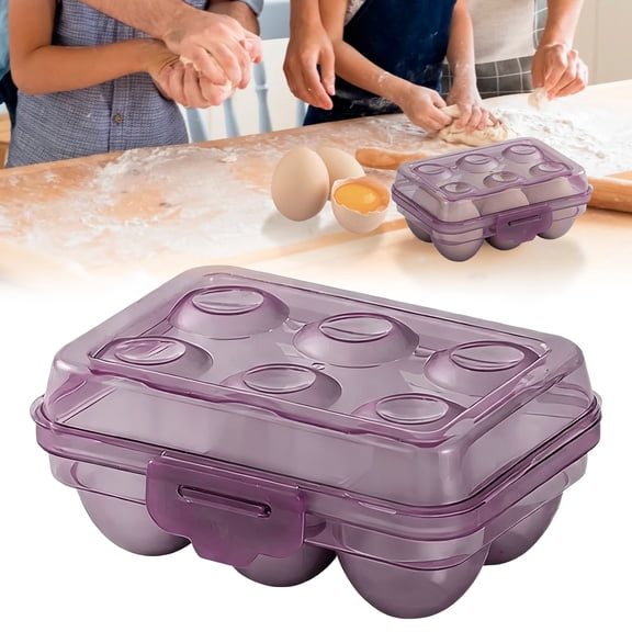 Safeglitz 6-Capacity Portable Egg Storage Box - Durable Plastic Egg Holder Case for Refrigerator, Camping, Picnic Travel, BPA-Free