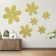 thumbnail image 1 of Safeglitz 6 Pieces 3D Acrylic Mirror Flower Wall Stickers - Removable Decals for Living Room Bedroom Decor, Light Reflecting DIY Sticky Murals for Smooth Surfaces, Modern Elegance, 1 of 3