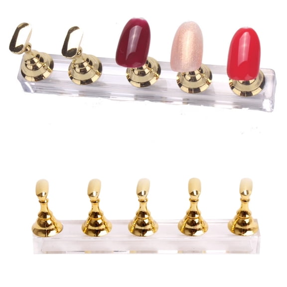 Safeglitz Acrylic Nail Display Stand with Magnetic Base, Checkerboard Design Showcases Nail Tips & DIY Art, Perfect for Salons & Home Crafters