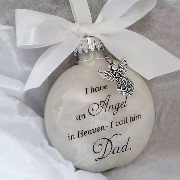 Safeglitz Angel Wings Memorial Christmas Ornament, In Loving Memory of Husband Sympathy Gift, Keepsake Holiday Decoration for Tree, Home & Memorial Decor, Heartfelt Remembrance Ornament