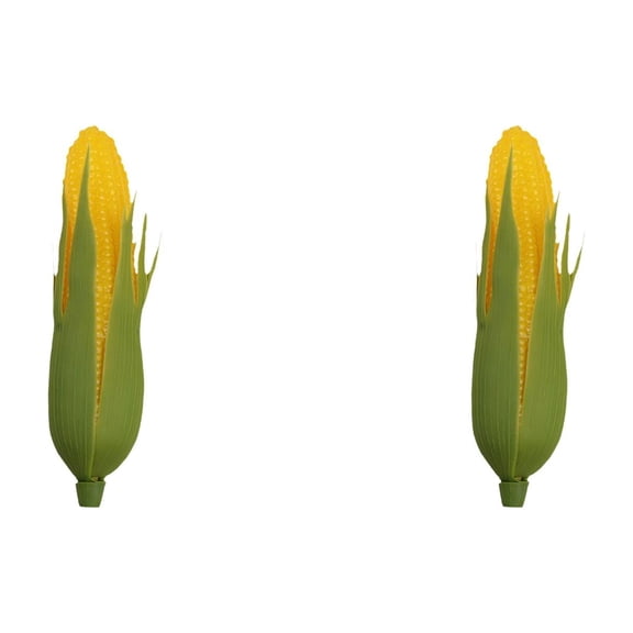 Safeglitz Artificial Corn on the Cob Prop, Lifelike Plastic Vegetable Model for Photography Display Kitchen Decor, Realistic Corn Replica for Thanksgiving Centerpieces & Farmhouse Styling(2PC-A)