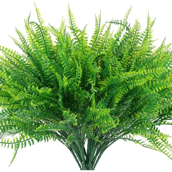 Safeglitz Artificial Fern Bush Plant Shrubs - Greenery Bushes for House Garden Decor, Indoor Outdoor Faux Plants, Fern Bushes for Landscaping