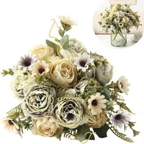 Safeglitz Artificial Peony Arrangements – Faux peonies for vases, table centerpieces, weddings & indoor home decor Peony artificial flowers beige