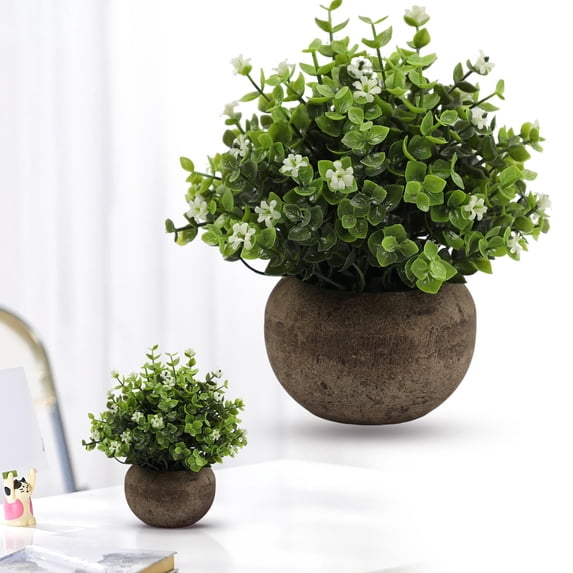 Safeglitz Artificial Potted Small Plant with Hemispherical Pulp Bonsai, Lifelike Greenery for Tabletop Decoration, No-Watering Design for Easy Home or Office Desk Accents, 1PC