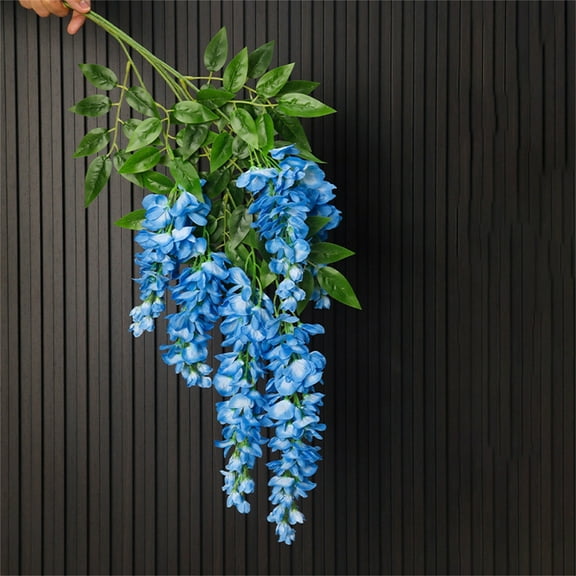 Safeglitz Artificial Wisteria Vine Garland – Rattan hanging flowers (length unspecified) for home, garden & wedding decor Artificial Wisteria Flower Rattan Blue
