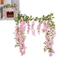 thumbnail image 1 of Safeglitz Artificial Wisteria Vine Hanging Flowers, 20-Bunch Set for Garden or Wedding Decor, Lifelike Cloth Petals for Romantic & Elegant Cascading Display, 91CM Length, 1 of 9