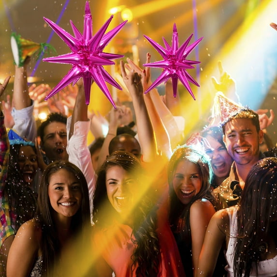 Safeglitz Black & Gold Star Foil Balloons (22Cm)– Explosion-Style Stern Balloons, Ideal for Birthdays, Graduations, New Year’S Eve (Silvester) Decorations,Holiday Ornament Pink