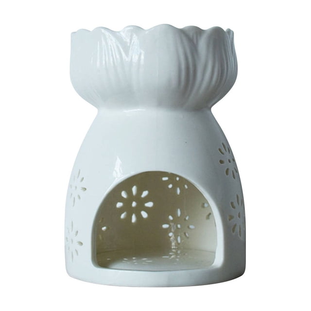 Safeglitz Ceramic Tea Light Candle Holder, Oil Burner Wax Melt Burner & Incense Aroma Diffuser, Home Decor,Ceramic Hollow Essence Furnace H