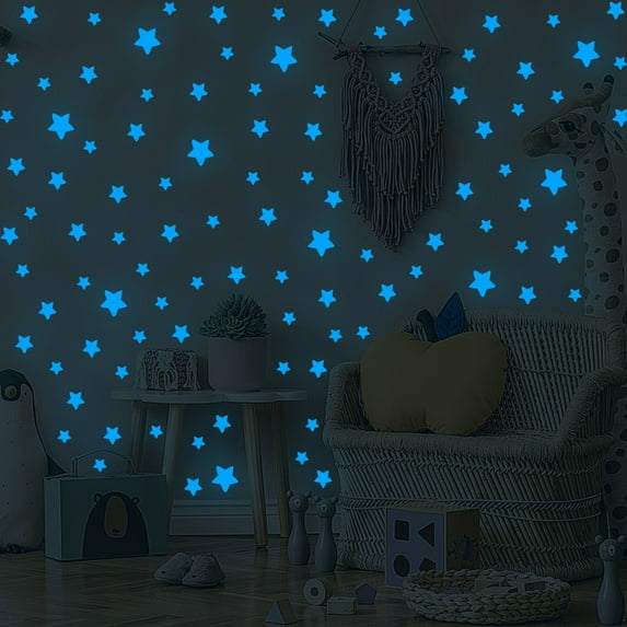 Safeglitz Colorful Glow-In-The-Dark Wall Stickers, Kids Room & Bedroom Ceiling Art Decals for Home Decor,Home Decor Luminous Wall Sticker Blue