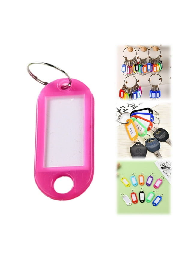 Colorful Plastic Key Tags with Keychains–Hotel Room Number Labels And Luggage Identification Tags, Practical for Travel And Organization,Color Marking Label Pendant Rose Red A