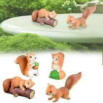 Safeglitz Cute Mini Squirrel Resin Figurines, Fairy Garden/Terrarium Decoration Accessories (4Pcs),Cute Mouse And Squirrel Animal Craft Ornaments