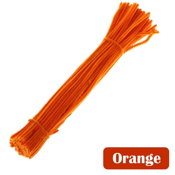 Safeglitz DIY Pipe Cleaners 100Pcs 30cm - Assorted Colors Chenille Stems for Kids Arts And Crafts, Bendable Metal Wire for Valentine, Holiday, And School Projects, Orange