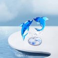 thumbnail image 1 of Safeglitz Double Glass Figurines (Sea Animal), Miniature Handmade Sculpture Statue, Collectibles & Home Desk Decor (Birthday Gift for Women/Men/Kids),Dolphin Ornaments F, 1 of 9