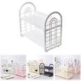 thumbnail image 1 of Safeglitz Double Layer Desktop Storage Rack, 2 Tier Hollow Bookshelf Organizer for Dorm or Office, Sturdy Plastic for Holding Books & Electronics, Sleek Modern Design, 1PC, 1 of 9