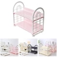 thumbnail image 1 of Safeglitz Double Layer Desktop Storage Rack, 2 Tier Hollow Bookshelf Organizer for Dorm or Office, Sturdy Plastic for Holding Books & Electronics, Sleek Modern Design, 1PC, 1 of 9