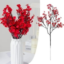 Safeglitz Faux Silk Gypsophila Bouquets – Artificial winter floral arrangements, for weddings, restaurants, window decor & silk flower decoration Gypsophila artificial flower red
