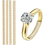 SAFEGLITZ Gold Ring Size Adjuster - Clear Spring Telephone Line Guard for Loose Rings, Jewelry Sizer (Pack of)