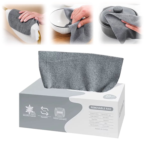 Safeglitz Gray Pull Out Microfiber Cloths - Reusable and Absorbent, Streak Free Wipes for Kitchen and Car, Soft for Contact Cleaning