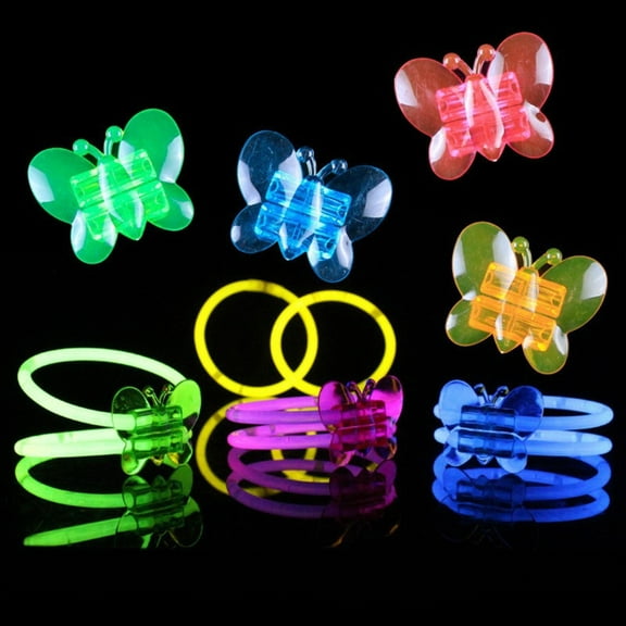 Safeglitz Halloween Glow Sticks – 1ml Glow-in-the-Dark Accessories for Kids & Adults Random Butterfly Bracelet Accessory (Excluding Fluorescent Sticks)