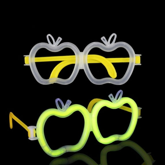 Safeglitz Halloween Glow Sticks – 1ml Glow-in-the-Dark Accessories for Kids & Adults 1 Apple Glasses Accessory (Excluding Fluorescent Sticks)