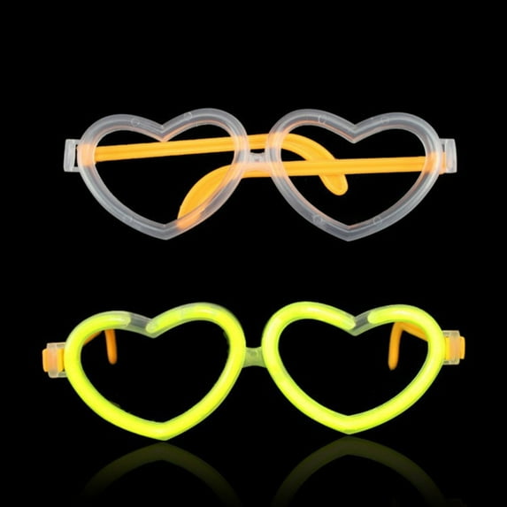 Safeglitz Halloween Glow Sticks – 1ml Glow-in-the-Dark Accessories for Kids & Adults 1 Heart-Shaped Glasses Accessory (Excluding Fluorescent Sticks)